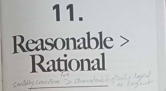 Reasonable vs Rational